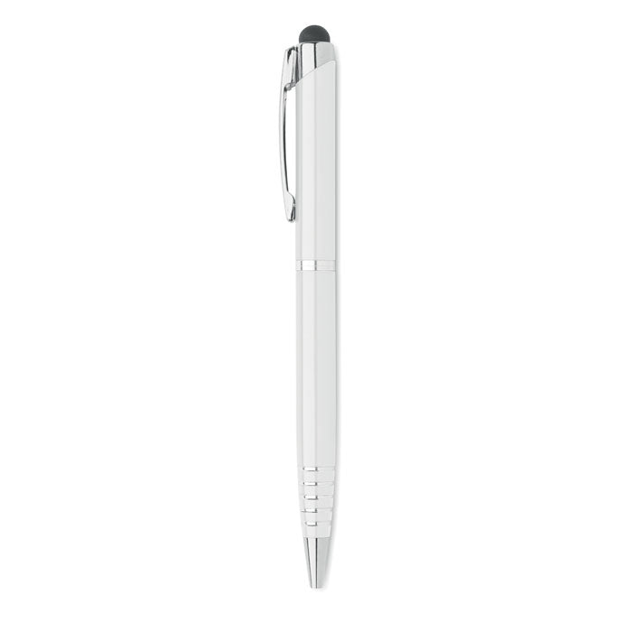 Branded recycled aluminium twist stylus pen, side view