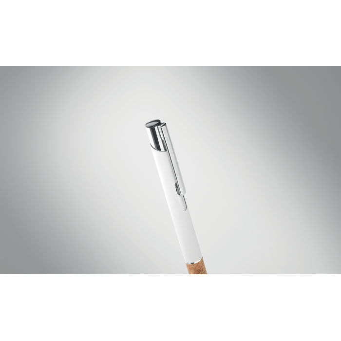 Branded Aluminium Push Button Pen with Cork Grip without branding
