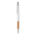 Branded aluminium push button pen with cork grip