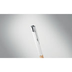 Branded Aluminium Push Button Pen with Bamboo Grip without branding