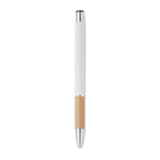 Branded Aluminium Push Button Pen with Bamboo Grip without branding