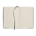 Branded notebook, pen and bottle gift set, open