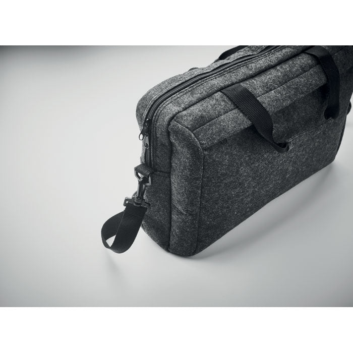 Branded 15 Inch RPET Felt Laptop Bag in use