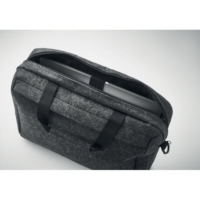 Branded 15 Inch RPET Felt Laptop Bag in use