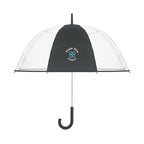 Branded 23 Inch Transparent Umbrella in Black