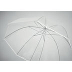 Branded 23 Inch Transparent Umbrella in use