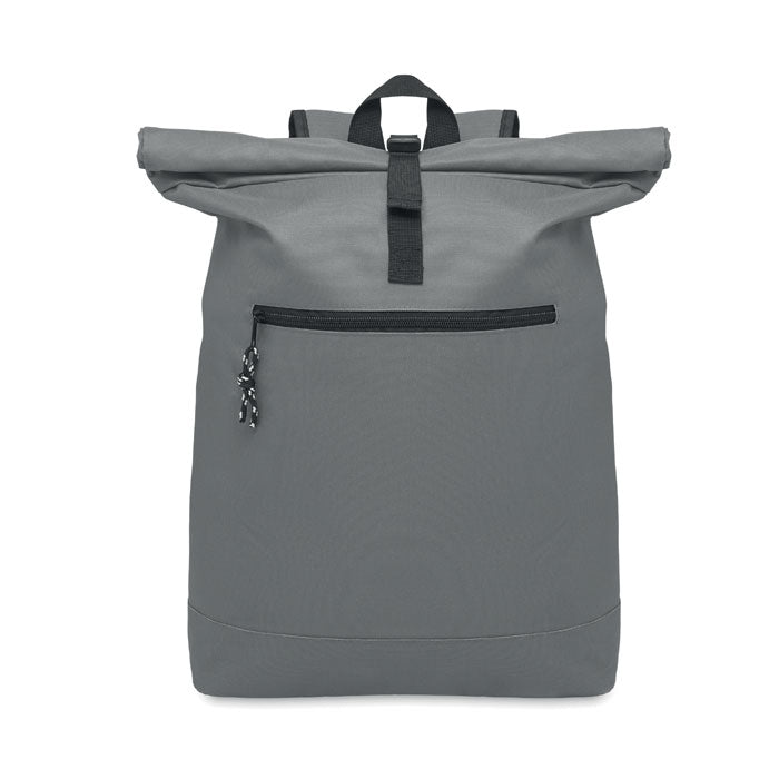 Branded 15 Inch Rolltop Backpack in Grey