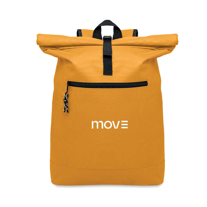 Branded 15 Inch Rolltop Backpack in Orange