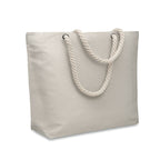 Branded Cord Handle Beach Bag 220gsm in Grey