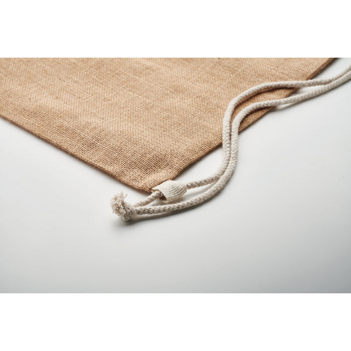 Branded Jute Stuff Bag with Different Handles in use
