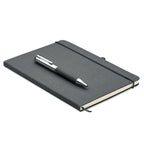 Branded Recycled Leather Notebook Gift Set in Black