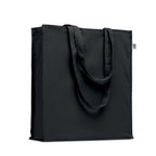 Branded Organic Cotton Gusset Tote Bag in Black