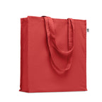 Branded Organic Cotton Gusset Tote Bag in Red