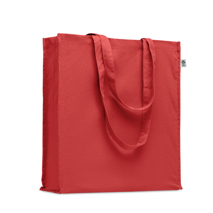 Branded Organic Cotton Gusset Tote Bag in Red