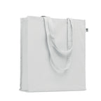 Branded Organic Cotton Gusset Tote Bag in White