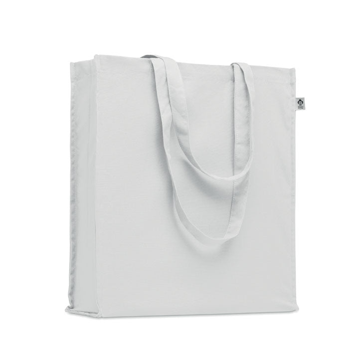 Branded Organic Cotton Gusset Tote Bag in White