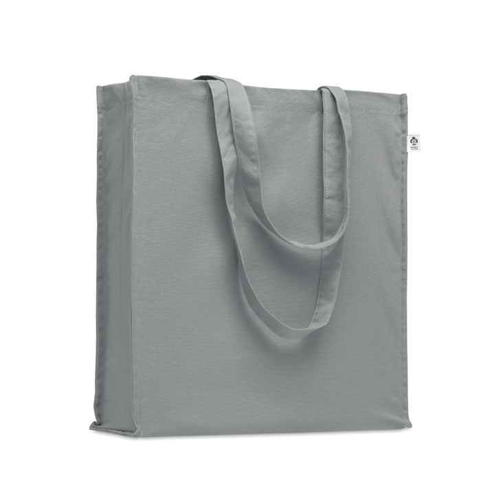 Branded Organic Cotton Gusset Tote Bag in Grey