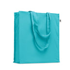 Branded Organic Cotton Gusset Tote Bag in Blue