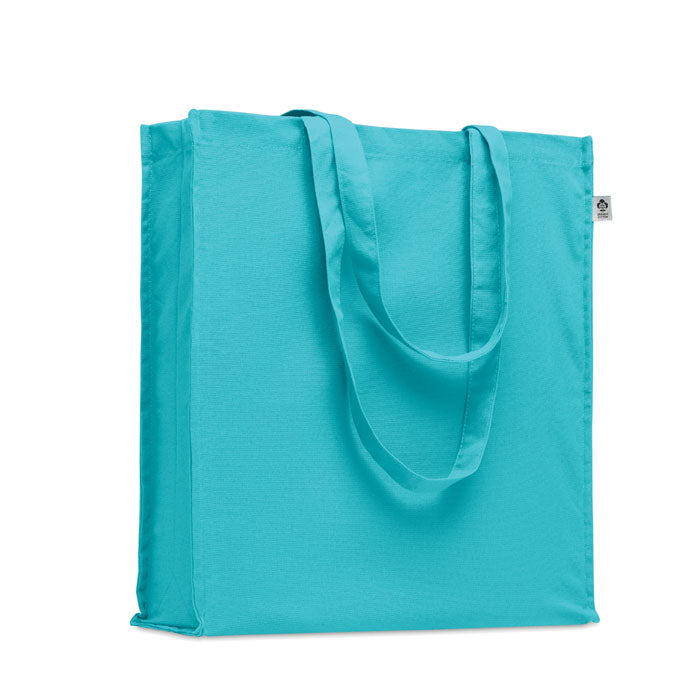 Branded Organic Cotton Gusset Tote Bag in Blue