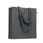 Branded Organic Cotton Gusset Tote Bag in Grey