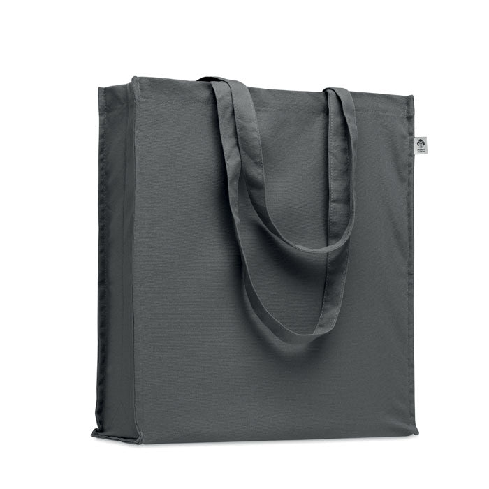 Branded Organic Cotton Gusset Tote Bag in Grey