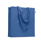 Branded Organic Cotton Gusset Tote Bag in Blue