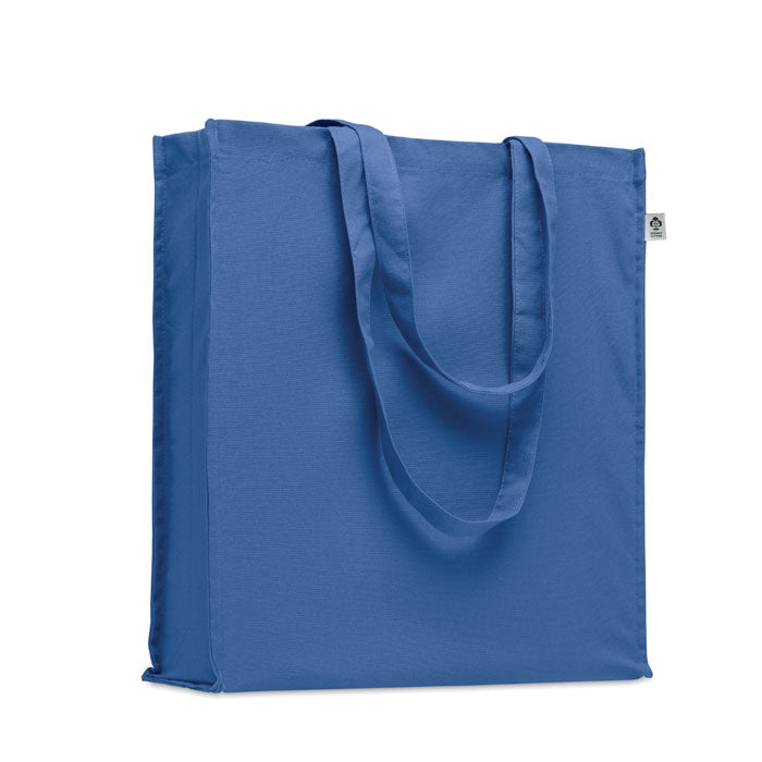 Branded Organic Cotton Gusset Tote Bag in Blue