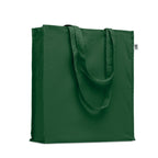 Branded Organic Cotton Gusset Tote Bag in Green