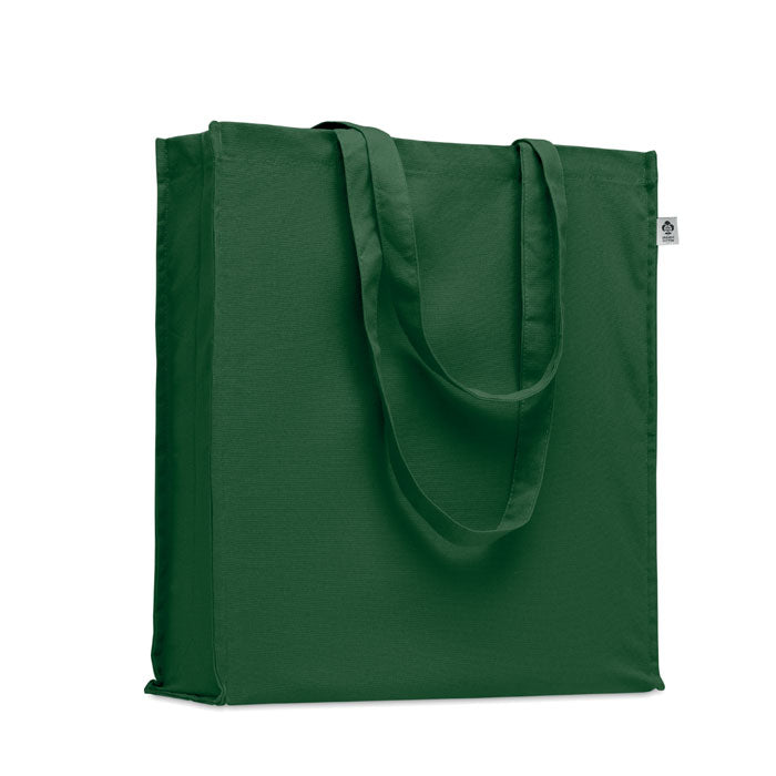 Branded Organic Cotton Gusset Tote Bag in Green