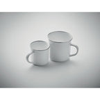Branded Sublimation Vintage Enamel Mug - 200ml in use