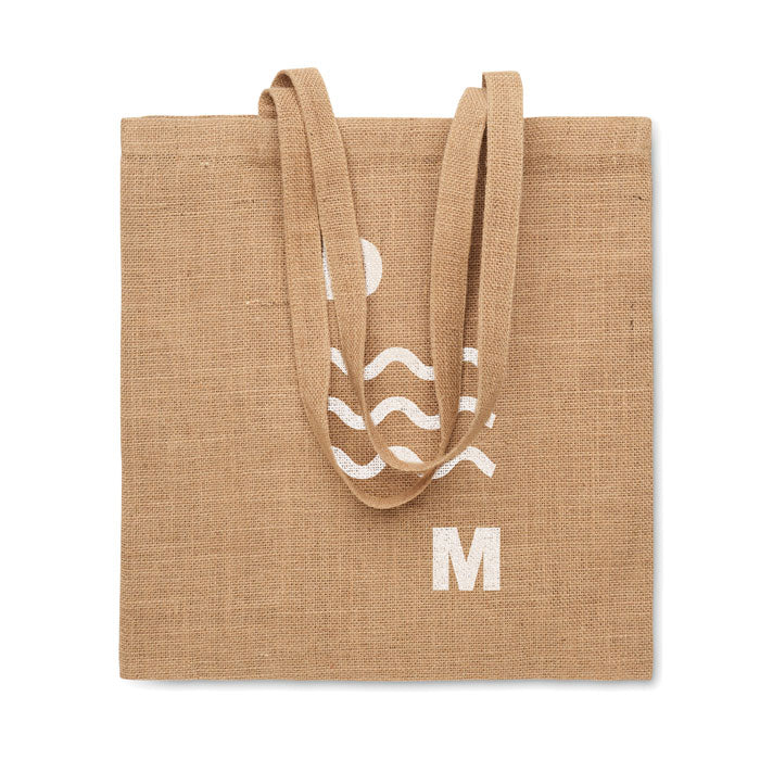 Branded Jute Long Handled Shopping Bag