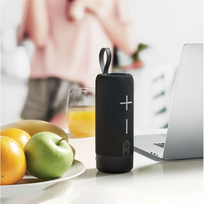 Branded 2x5W Portable Wireless Speaker in use