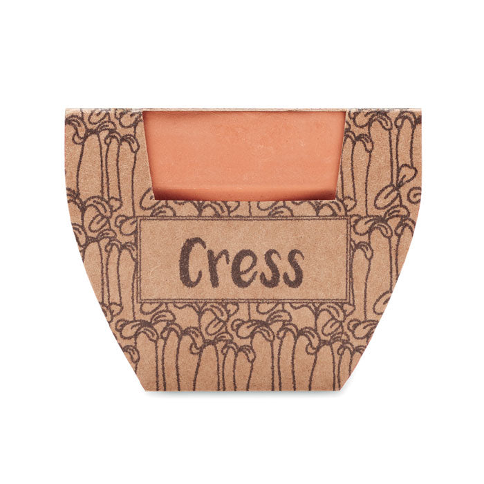 Branded Terracotta Pot with Cress Seeds without branding