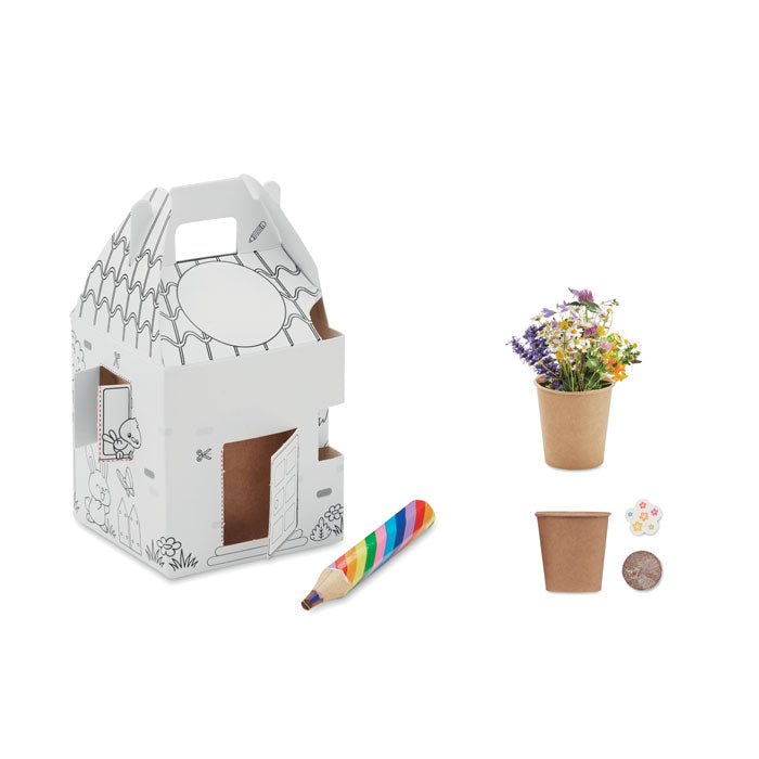 Branded Kids House Shaped Seed Grow Set without branding