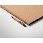 Branded A4 Cork Conference Folder with Pen without branding