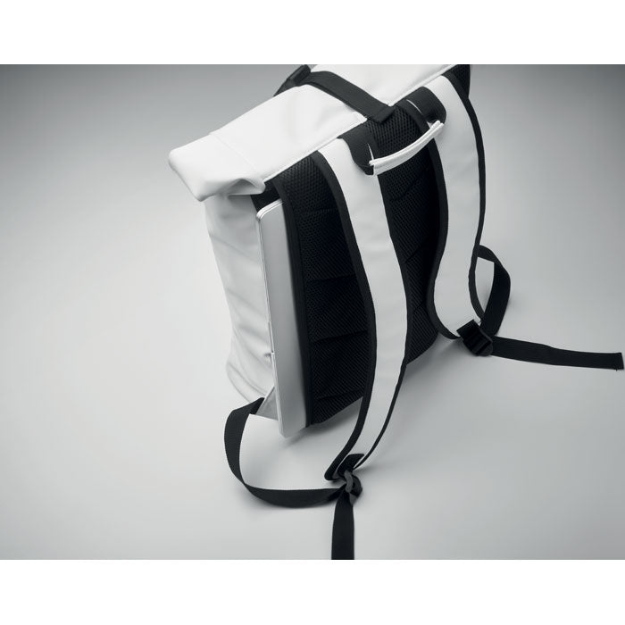 Branded Laptop PU Rolltop Backpack without branding