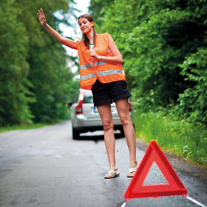 Branded Knitted High Visibility Waistcoat in use