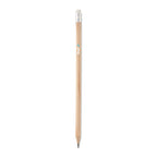 Branded Natural Pencil with Eraser - Bulk Pack in Brown