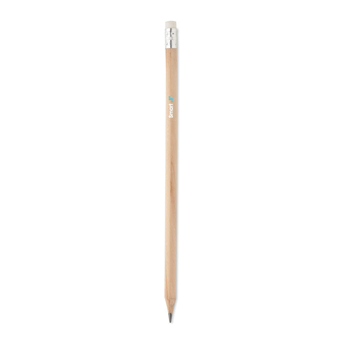 Branded Natural Pencil with Eraser - Bulk Pack in Brown