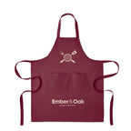 Branded Organic Cotton Bib Apron with Button Strap 240gsm in Red