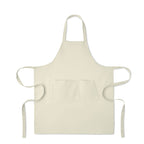 Branded Organic Cotton Bib Apron with Button Strap 240gsm in White