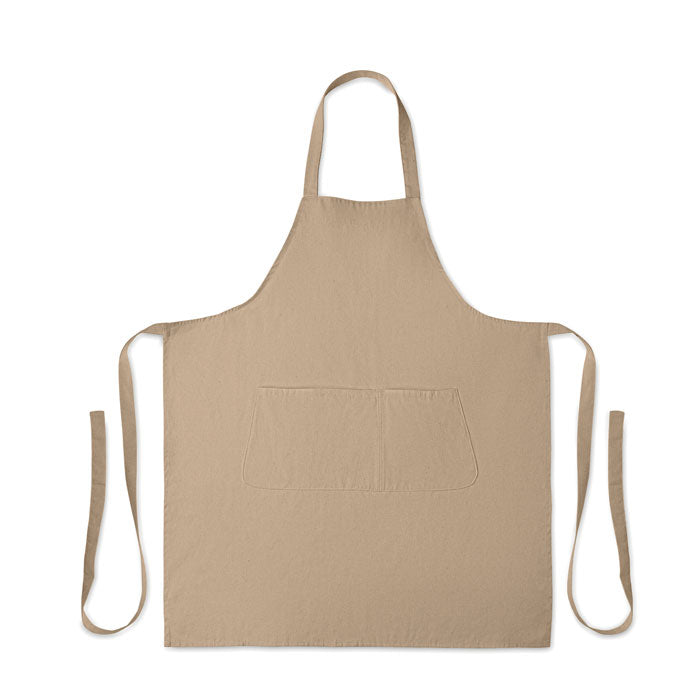Branded Organic Cotton Bib Apron with Button Strap 240gsm without branding
