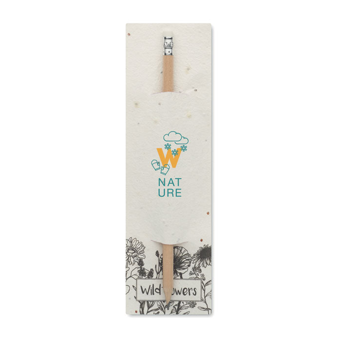 Branded Wood and Seed Paper Pencil