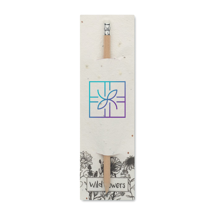 Branded Wood and Seed Paper Pencil