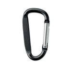 Branded Aluminium Carabiner Clip in Black