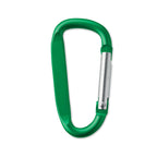 Branded Aluminium Carabiner Clip in Green
