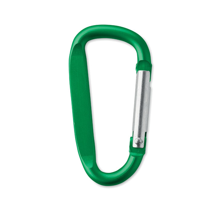 Branded Aluminium Carabiner Clip in Green
