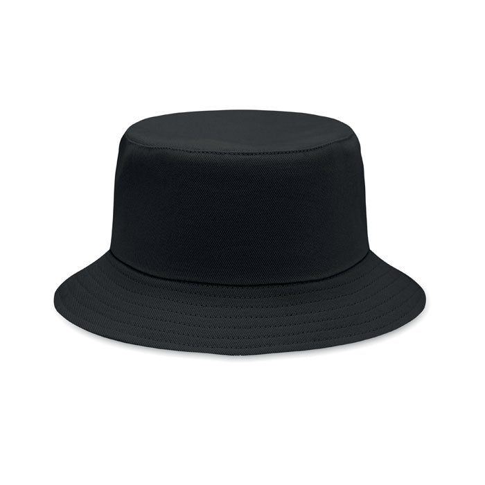 Branded Brushed Cotton Bucket Hat 260gsm in Black