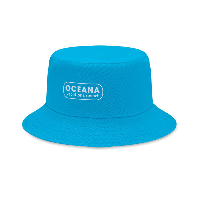 Branded Brushed Cotton Bucket Hat 260gsm in Blue