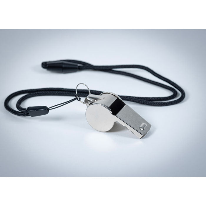 Branded Metal Whistle with Lanyard without branding
